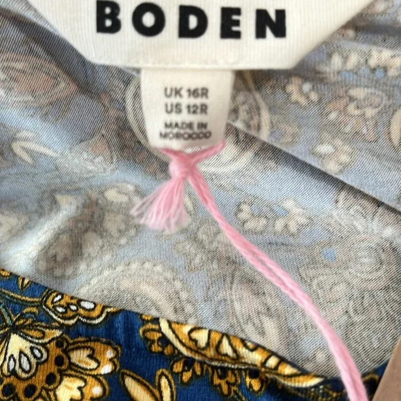 BODEN Short Sleeve Paisley Print Dress, Size 12, NWT - Picture 12 of 15